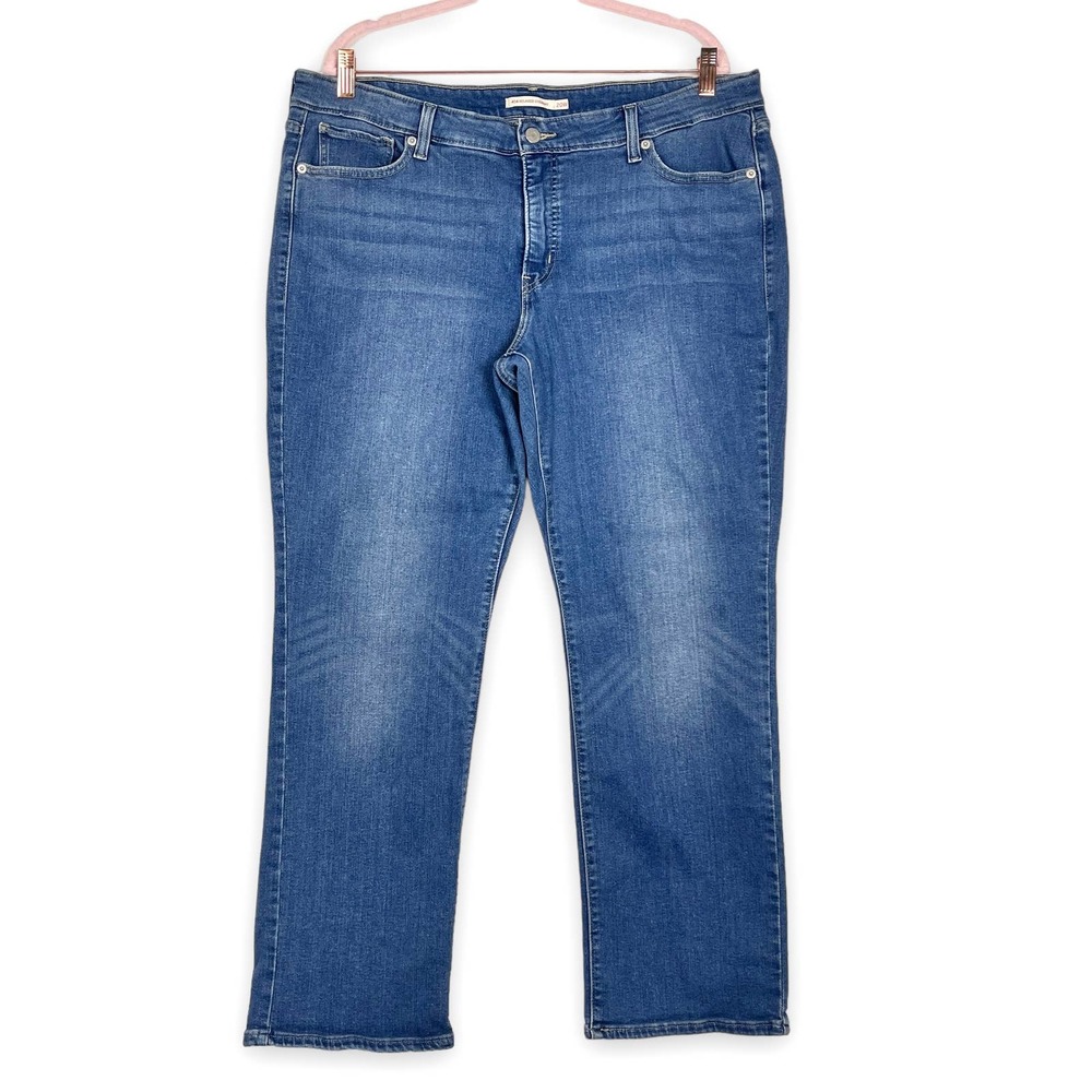 Levi's 414 Relaxed Straight Leg Denim Jeans Medium Blue Wash Plus Size 20W